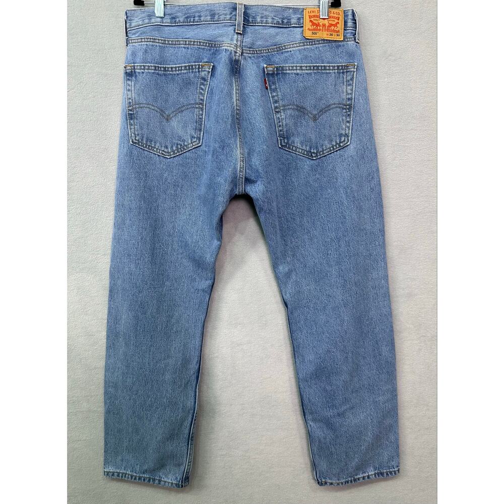 Levi’s 505 Regular Fit Light Wash Straight Leg Jeans Men’s 36x30 - Picture 3 of 12